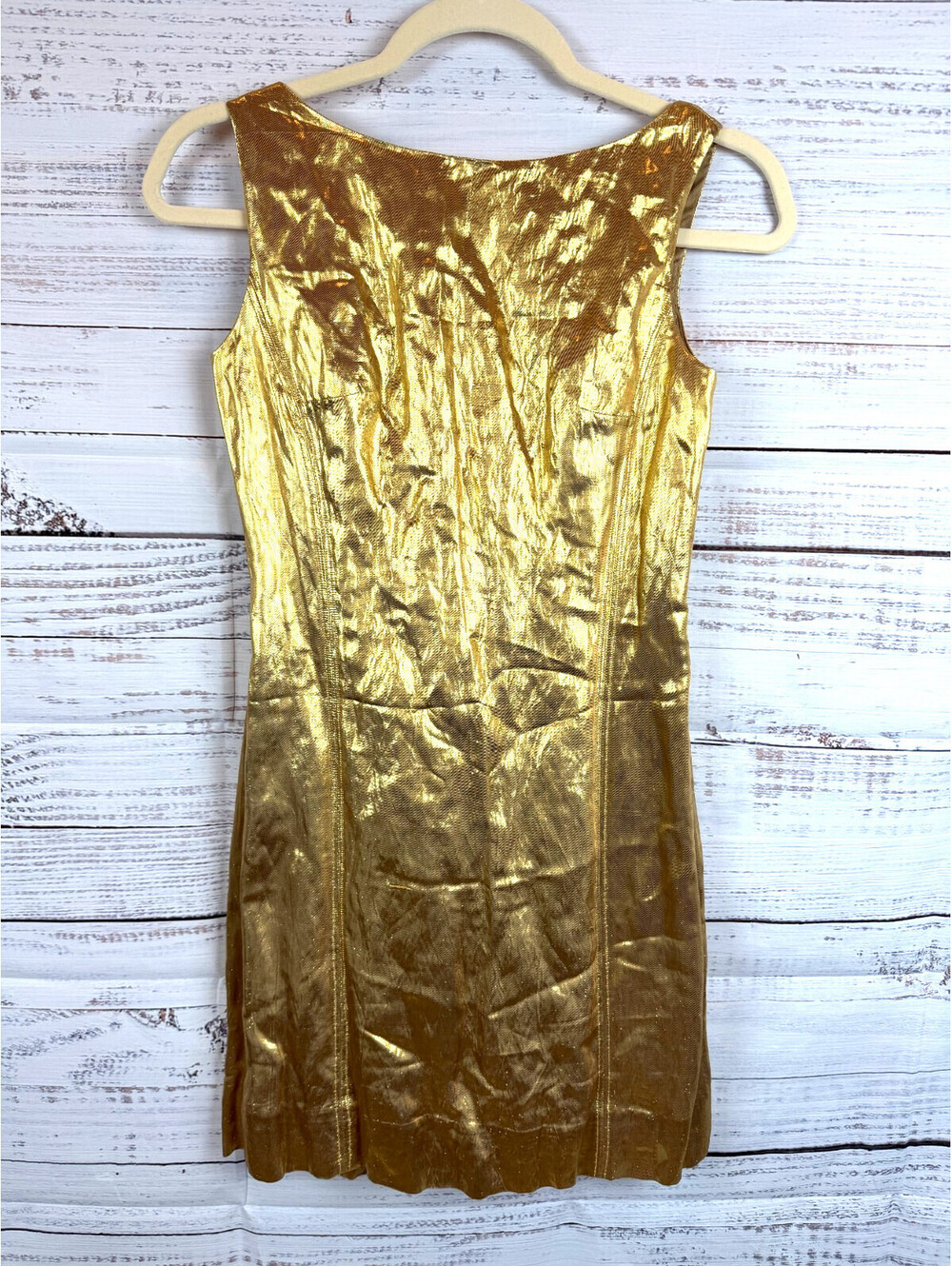 J.CREW COLLECTION metallic gold sheath mini dress party cocktail 00 NWT